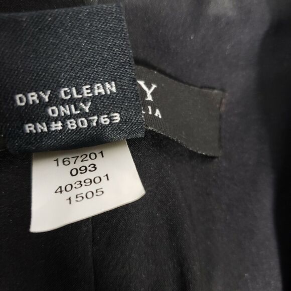 Body by Victoria Womens Suite Blazer Jacket Sz 8 Black Wool Blend Lined Tie Wais - Picture 10 of 10